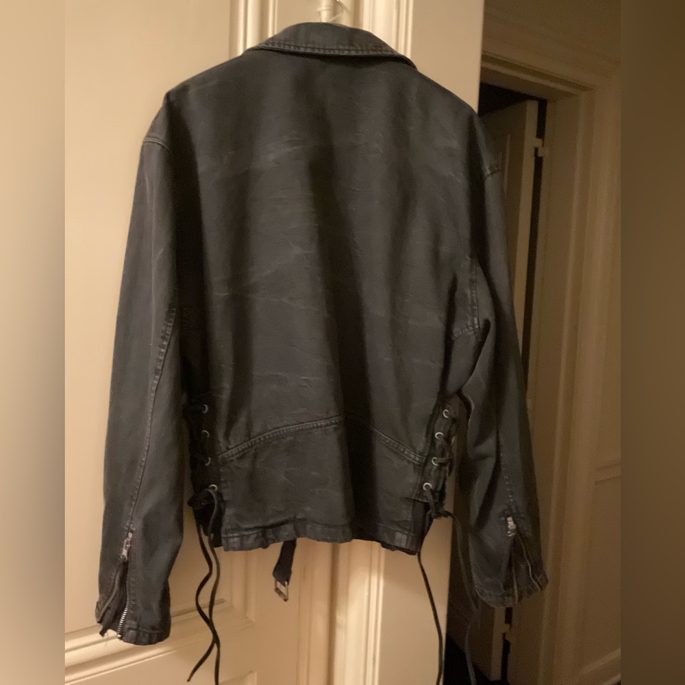 Free People Gray Denim Bomber Jacket - Picture 5 of 5